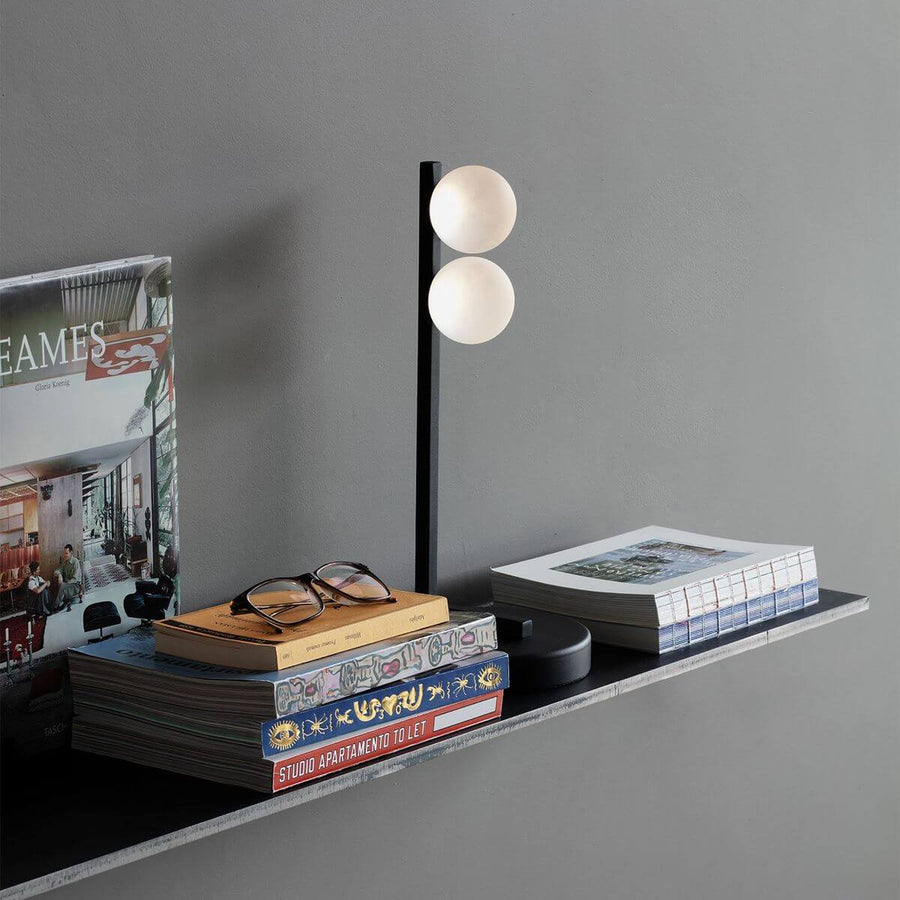 Lampe à poser Ping Pong noire, verre
