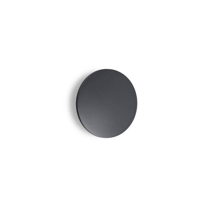 Applique murale ronde anthracite vue de face sur fond blanc neutre