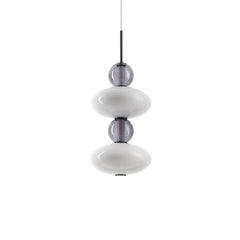 Suspension Lumiere blanche, verre, H 68,7 cm