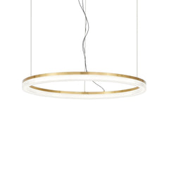 Suspension Crown laiton, verre, Ø 80 cm
