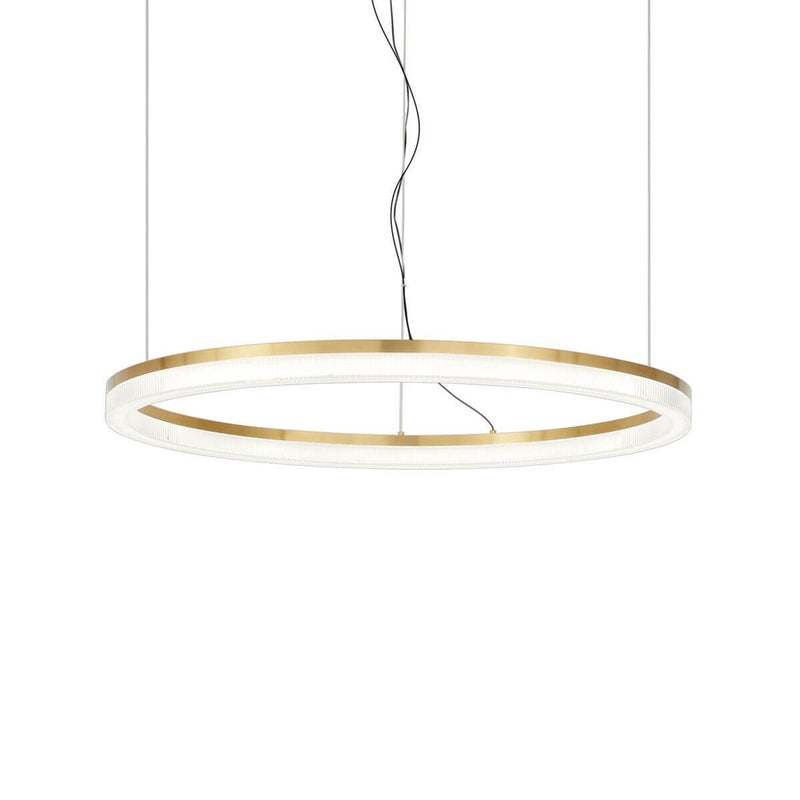 Suspension Crown laiton, verre, Ø 80 cm