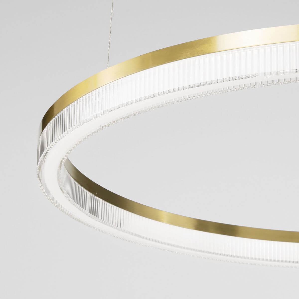 Suspension Crown laiton, verre, Ø 80 cm