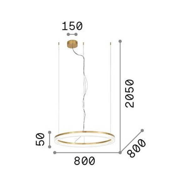 Suspension Crown laiton, verre, Ø 80 cm