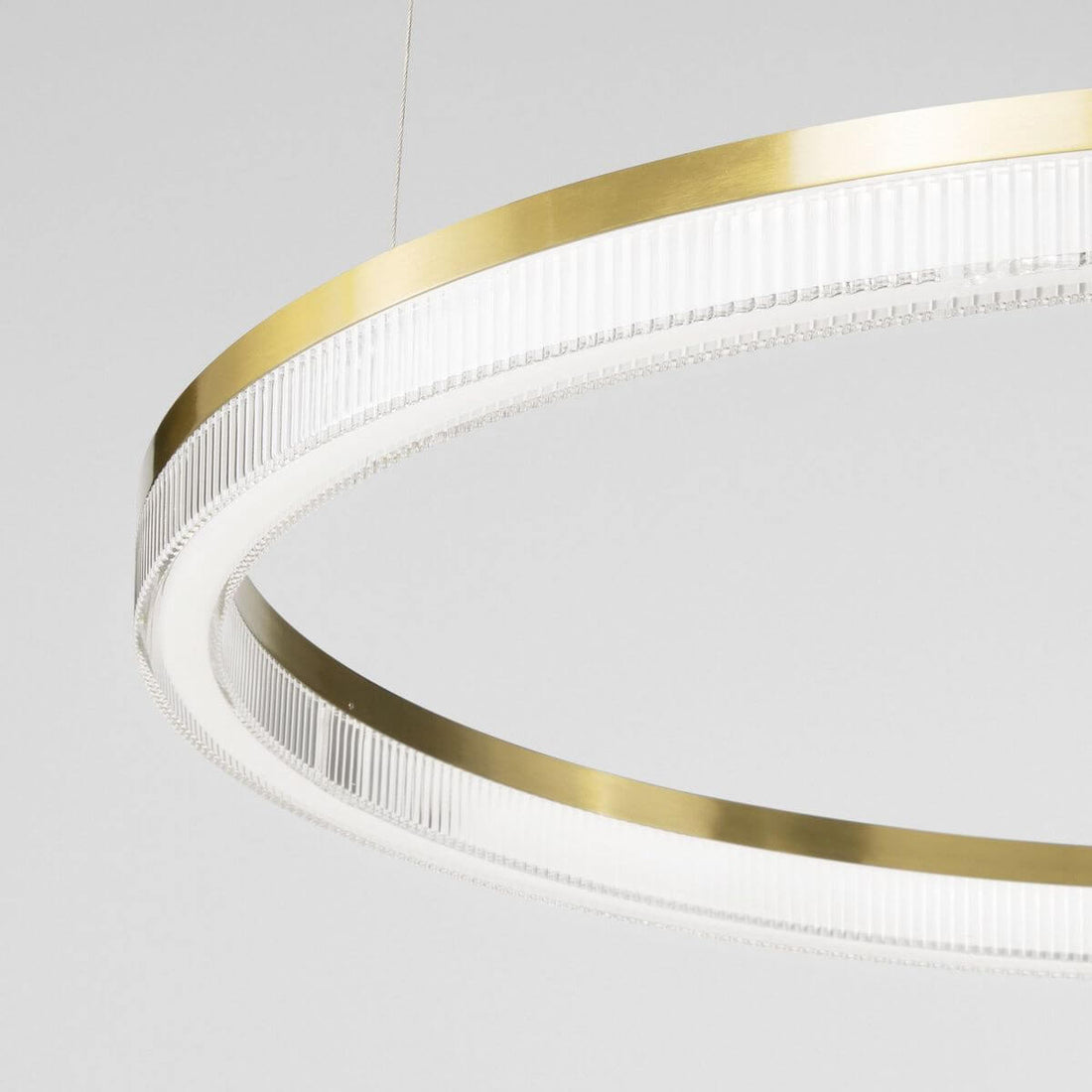 Suspension Crown laiton, verre, Ø 60 cm