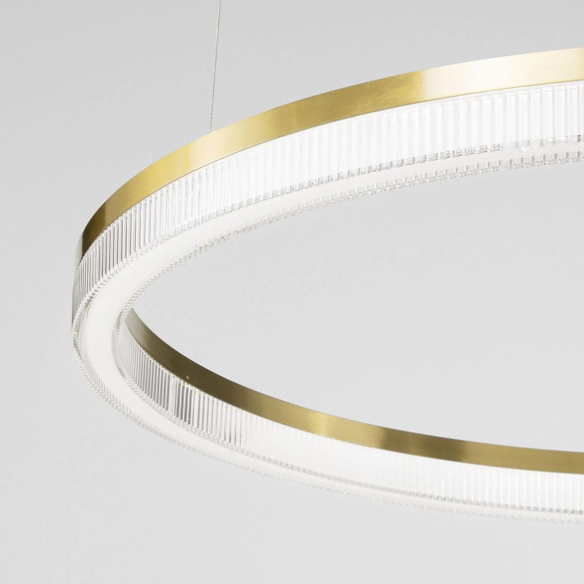Suspension Crown laiton, verre, Ø 60 cm