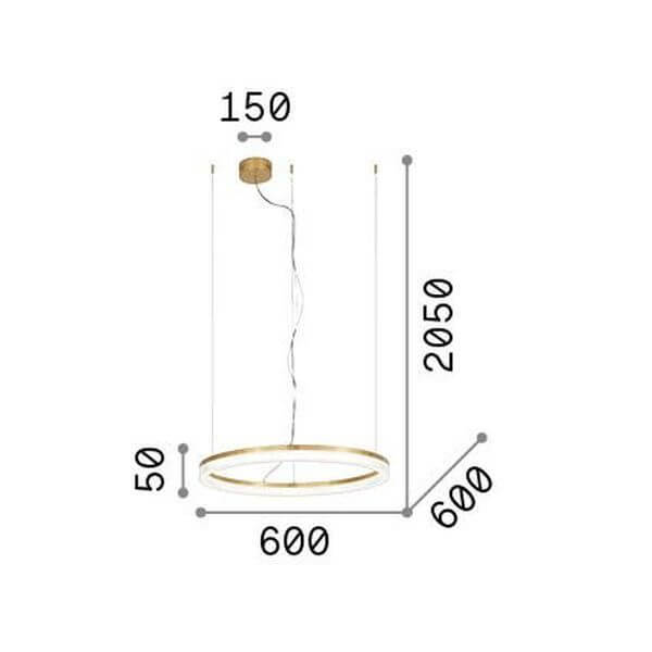 Suspension Crown laiton, verre, Ø 60 cm