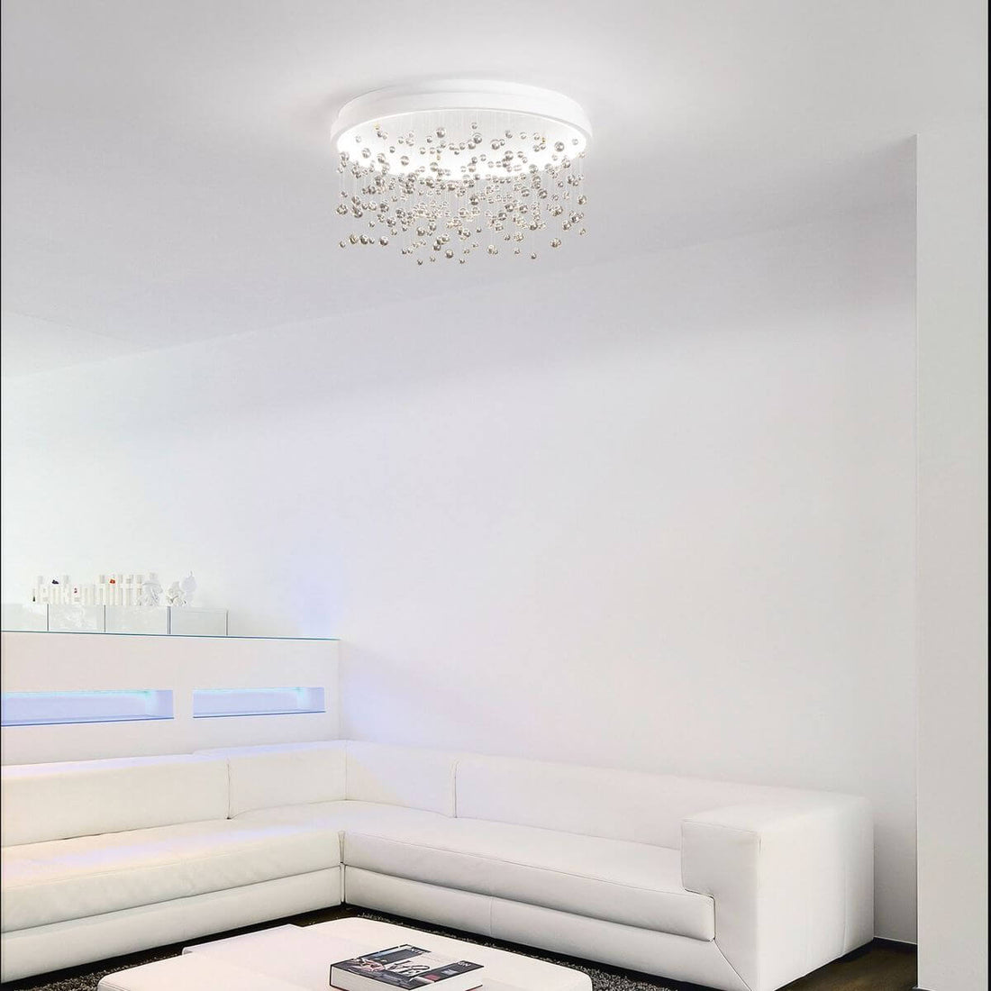 Plafonnier Armony blanc, verre, Ø 75 cm