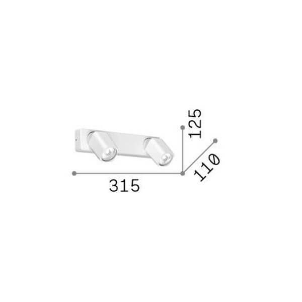 Applique murale Rudy 2 lumières noire (321509)