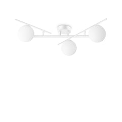 Plafonnier Atlas 3 lumières blanc, verre
