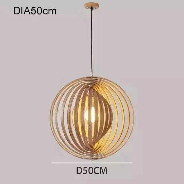Dimensions de la suspension bois : diamètres disponibles 40, 50 et 60 cm