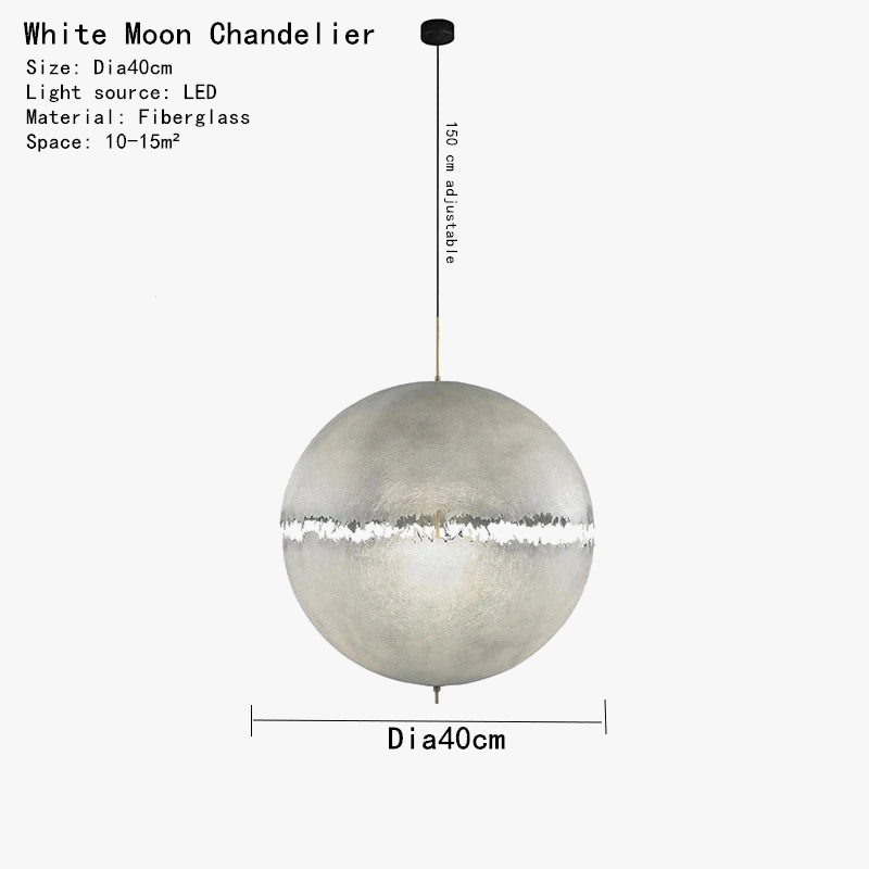 Suspension design boule en forme de lune | Designix - Luminaire - https://designix.fr