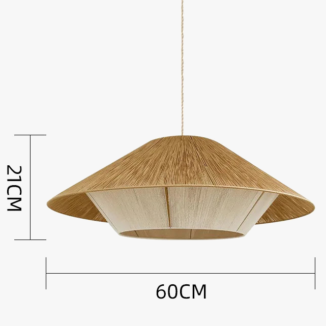 Lustre rétro japonais en corde de chanvre tissée | Designix - Luminaire - https://designix.fr