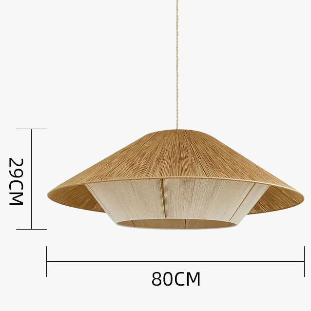 Lustre rétro japonais en corde de chanvre tissée | Designix - Luminaire - https://designix.fr