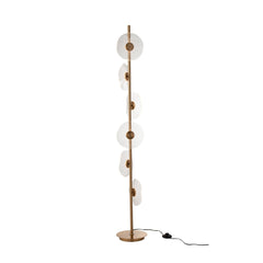 Lampadaire LED fleurs en fer doré