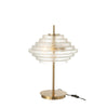 Lampe à poser LED en verre à étages et métal doré, H 36 cm