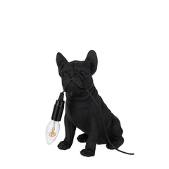 Lampe à poser bouledogue en polyrésine noire