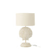 Lampe à poser coquillage en polyrésine blanc et naturel