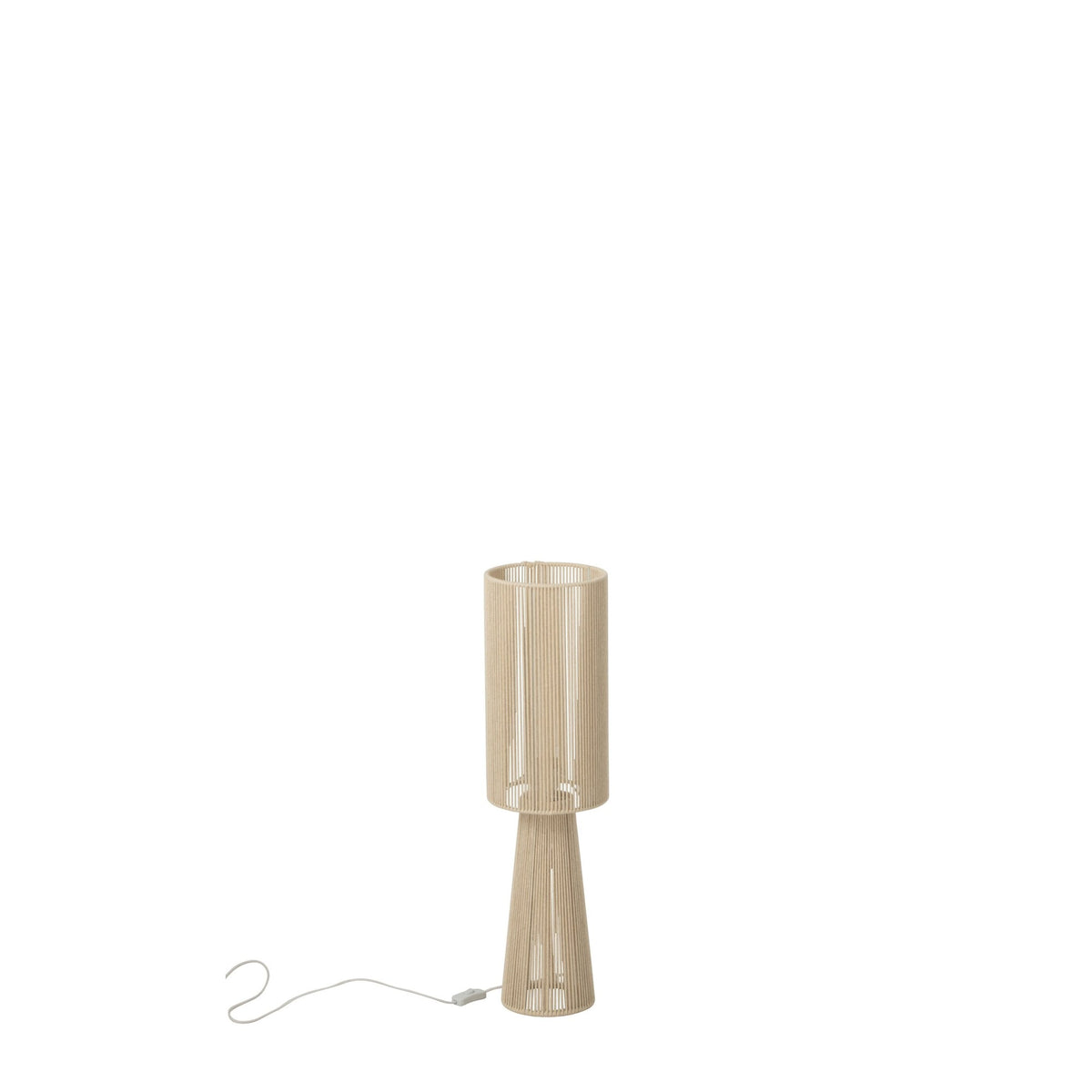 Lampe à poser en corde de tissu grège, petit modèle