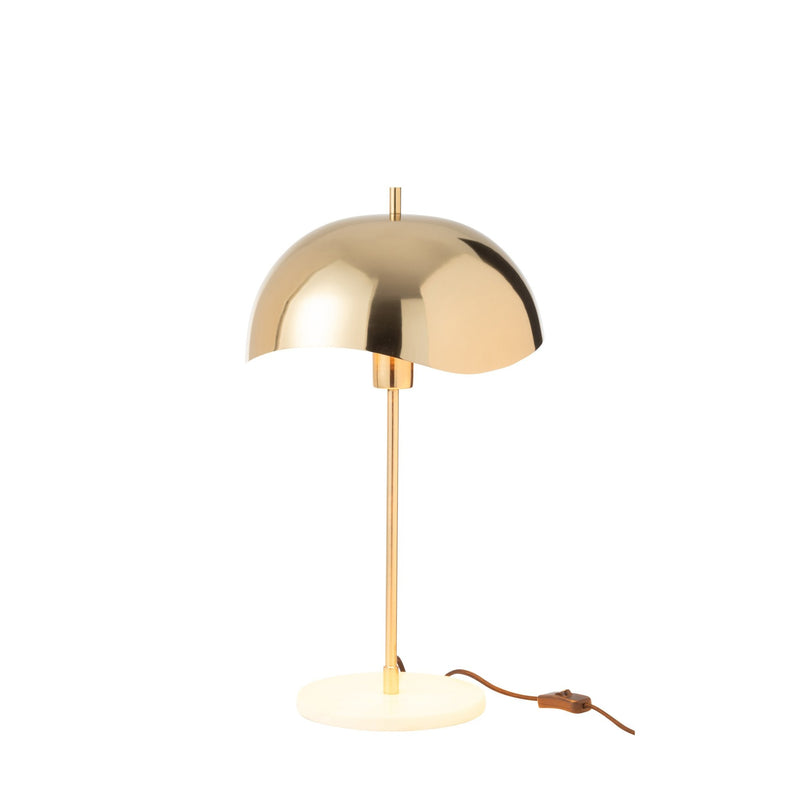 Lampe à poser en métal et marbre, doré