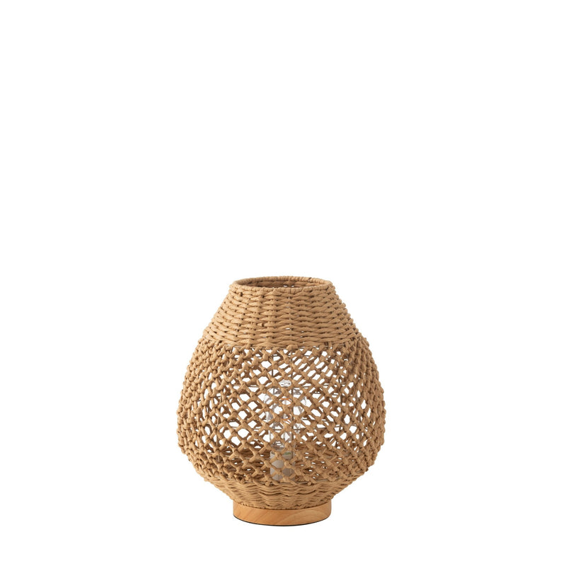 Lampe à poser en métal torsadé naturel foncé, petit modèle