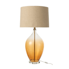 Lampe à poser en verre ambré