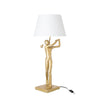 Lampe à poser golfeur en résine dorée
