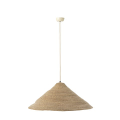 Suspension chapeau Moonj en jonc clair naturel, grand modèle