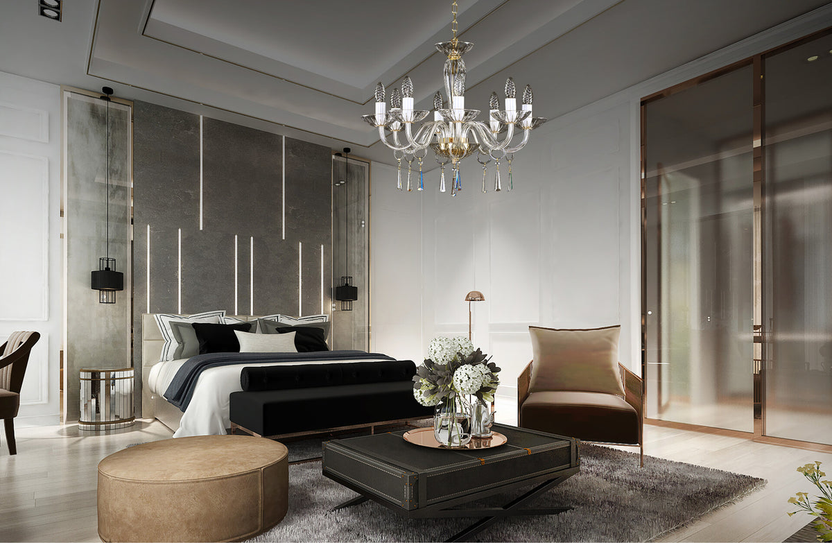 Lustre en verre transparent L146CE