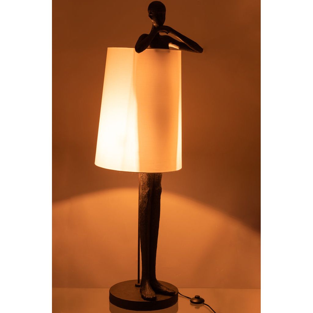 Lampe Homme Poly Marron/Blanc | Designix -     - https://designix.fr