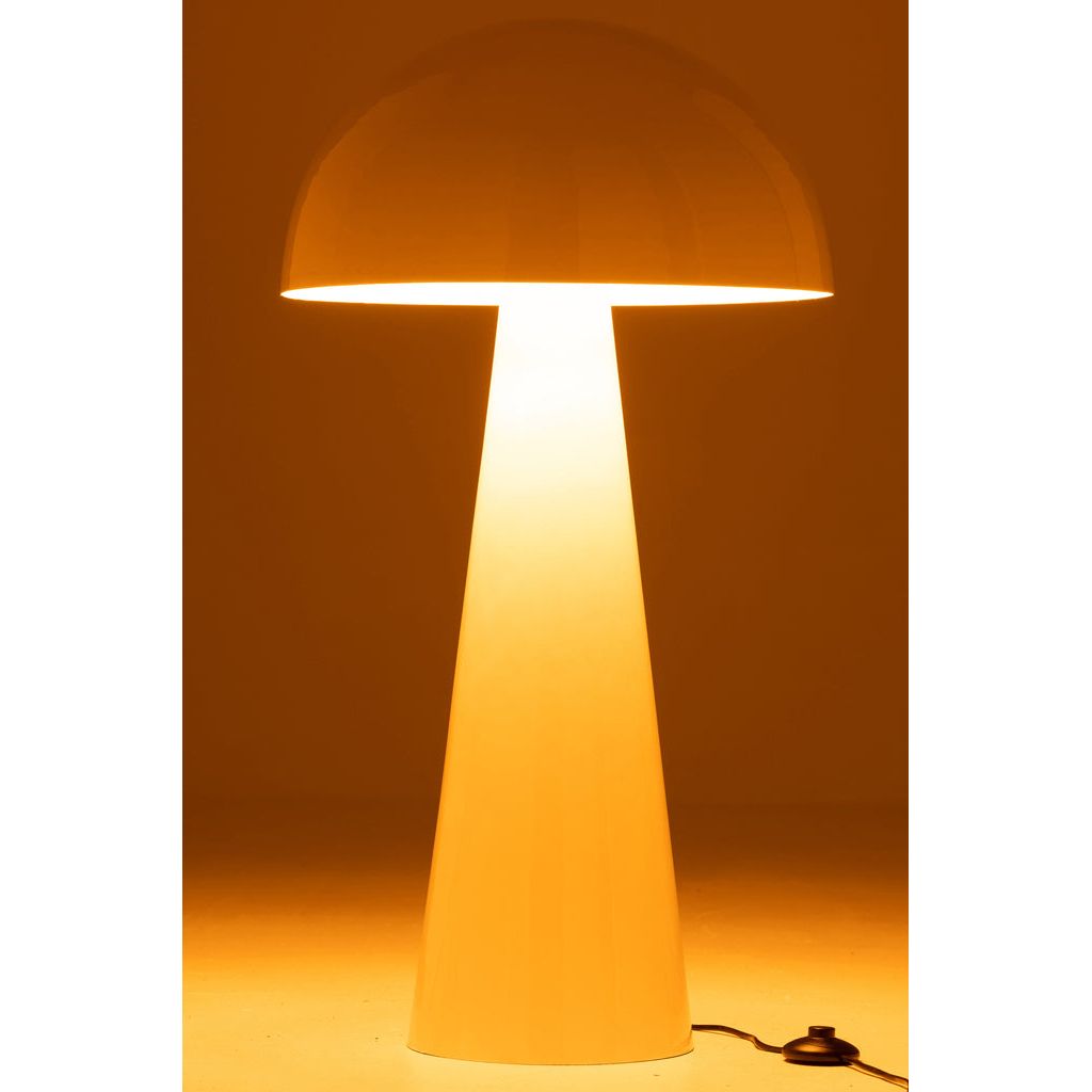 Lampe Champignon Métal Brillant Blanc Très Grand | Designix -     - https://designix.fr