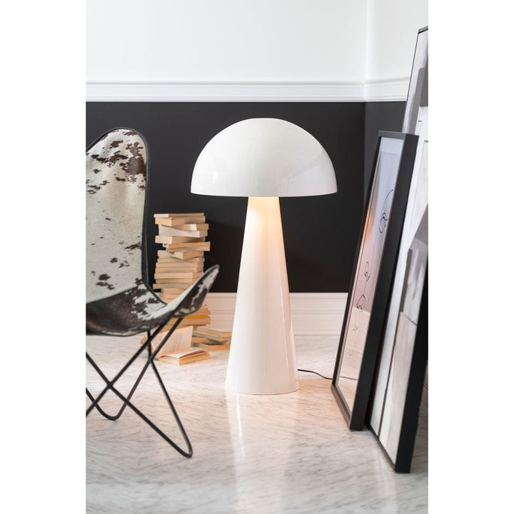 Lampe Champignon Métal Brillant Blanc Très Grand | Designix -     - https://designix.fr