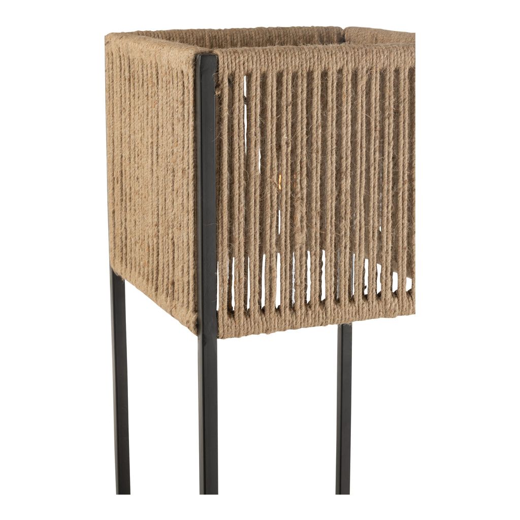 Lampe Carrée en Fer/Jute Naturel/Noir | Designix -     - https://designix.fr