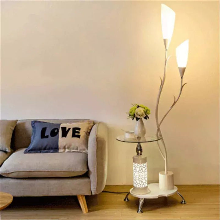 Lampadaire Abat - jour Fleur | Élégance Florale - Designix Lampadaire Blanc