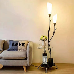 Lampadaire Abat-jour Fleur | Élégance Florale