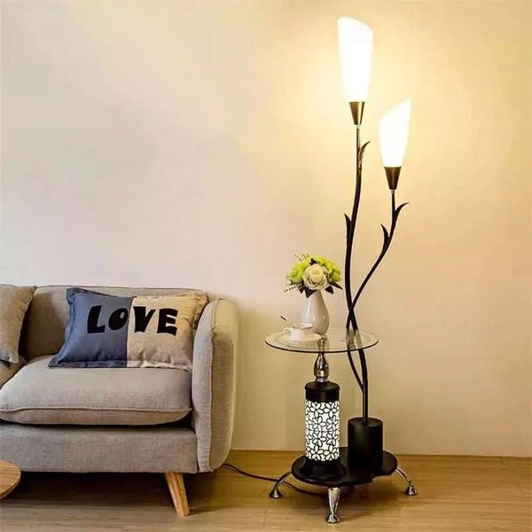 Lampadaire Abat-jour Fleur | Élégance Florale