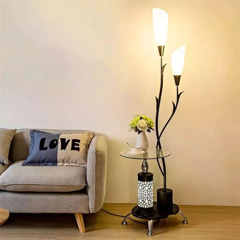 Lampadaire Abat-jour Fleur | Élégance Florale
