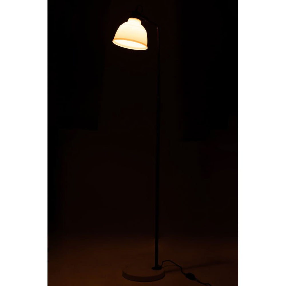 Lampadaire Acier Verre Blanc Magali - Designix