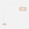 lampadaire arc salon crème, abat-jour plissé Ø 60 cm à variateur | Cézan