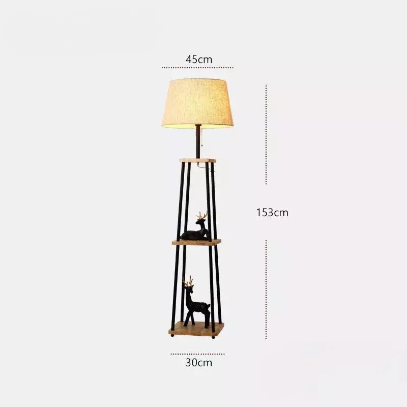 Lampadaire Bois et Noir | Charme Contrasté - Designix Lampadaire
