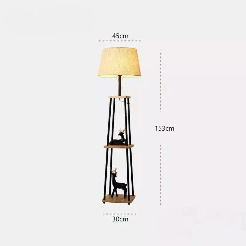 Lampadaire Bois et Noir | Charme Contrasté