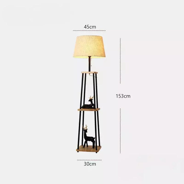 Lampadaire Bois et Noir | Charme Contrasté - Designix Lampadaire