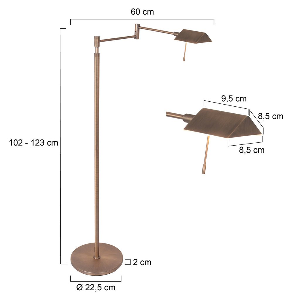 Lampadaire Bronze Industriel | Sari - Designix Lampadaire