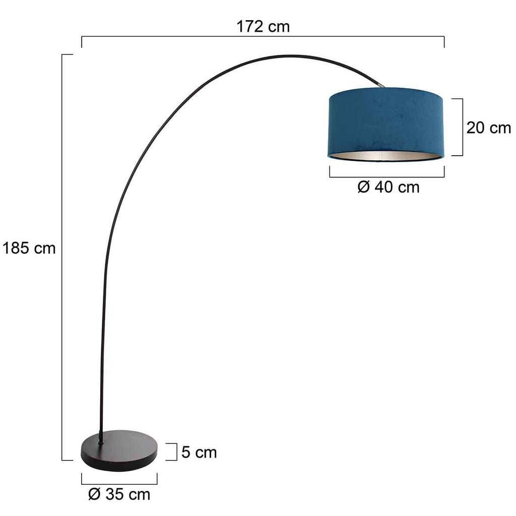 Lampadaire Cloche Déportée Bleu | Wora - Designix Lampadaire