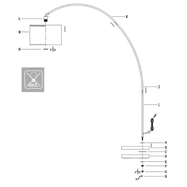 Lampadaire Cloche Déportée Bleu | Wora - Designix Lampadaire