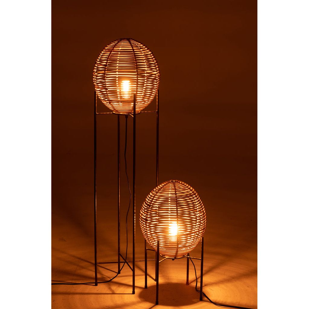 Lampadaire Métallique Rotin Naturel - Designix