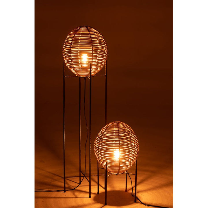 Lampadaire Métallique Rotin Naturel - Designix