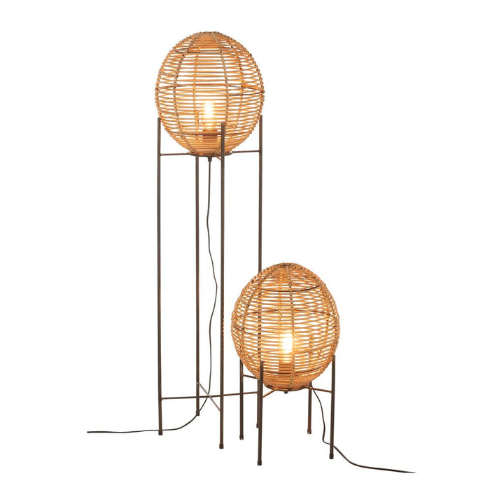 Lampadaire Métallique Rotin Naturel - Designix