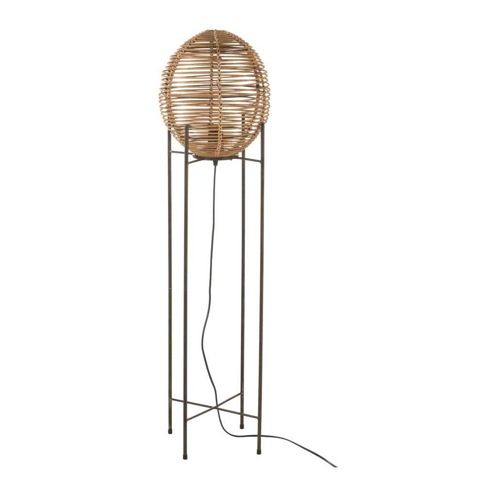 Lampadaire Métallique Rotin Naturel - Designix