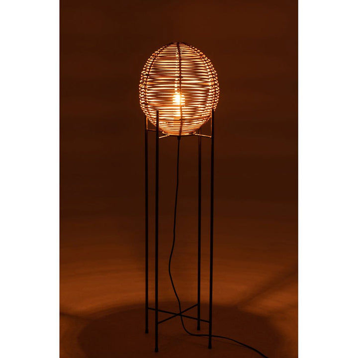 Lampadaire Métallique Rotin Naturel - Designix