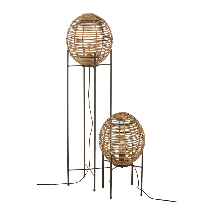 Lampadaire Métallique Rotin Naturel - Designix